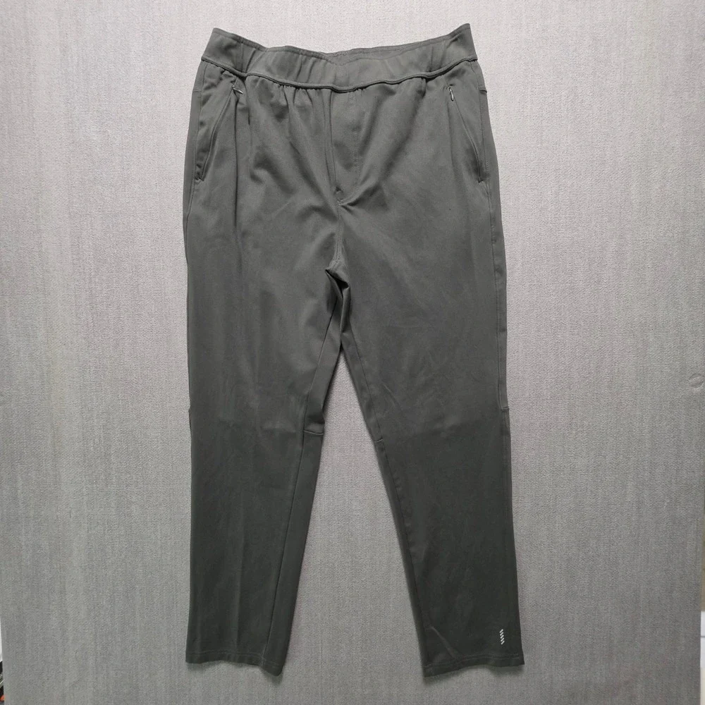 Balance Collection Jogger Pants Mens L Olive Green Athletic Zipper Pockets